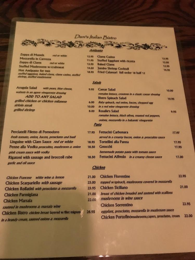Dani's Italian Bistro Menu image 3
