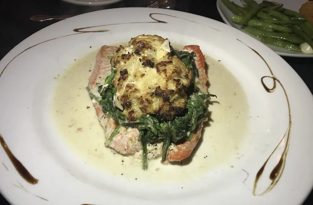 Stuffed Salmon with Spinach and Fresh Crabmeat